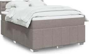 vidaXL Κρεβάτι Boxspring με Στρώμα Taupe 140x190 εκ. Υφασμάτινο