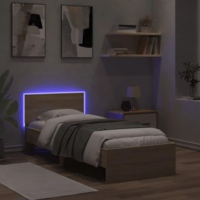 ΠΛΑΙΣΙΟ ΚΡΕΒΑΤΙΟΥ ΜΕ ΚΕΦΑΛΑΡΙ/LED SONOMA ΔΡΥΣ 90X200 ΕΚ. 838808