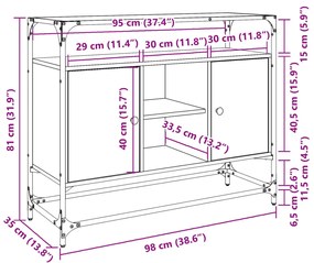 ΒΟΗΘΗΤΙΚΟ ΈΠΙΠΛΟ ΓΥΑΛ ΕΠΙΦΑΝΕΙΑ SONOMA ΔΡΥΣ 98X35X81 ΕΚ ΕΠ ΞΥΛΟ 846070