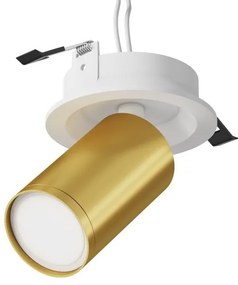Χωνευτό Σποτ Οροφής FOCUS S GU10 IP20 Φ5,2 MAYTONI-C048CL-U-1WMG-Λευκό-Χρυσό C048CL-U-1WMG