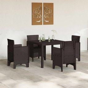 vidaXL Σέτ φαγητού για κήπο 5 pcs Καφέ Rattan Polt