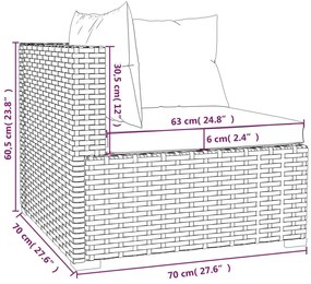 vidaXL Σαλόνι Κήπου 11 Τεμαχίων Καφέ από Συνθετικό Ρατάν με Μαξιλάρια
