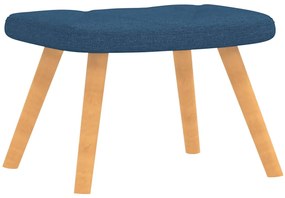 vidaXL Πολυθρόνα Relax Μπλε Υφασμάτινη με Σκαμπό