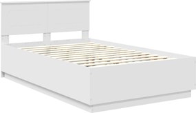 vidaXL Σκελετός Κρεβατιού Λευκό 135 x 190 cm Επεξεργασμένο ξύλο