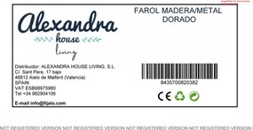 Lanterne Romimex Καφέ Χρυσό Ξύλο Μέταλλο