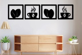 Σετ των 2 Intra απο ξύλο plywood 3mm-4mm πάχος - Διακόσμηση τοίχου καφέ με λέιζερ 3D  15 Δίασταση 30x20 cm INTRAFABR-74911966