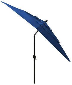 Ομπρέλα 3 Επιπέδων Αζούρ Μπλε 2,5 x 2,5 μ. με Ιστό Αλουμινίου - Μπλε