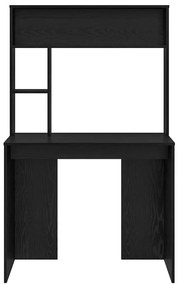vidaXL Γραφείο με ράφι Μαύρη δρυς 91 x 50 x 149 εκ Επεξεργασμένο ξύλο