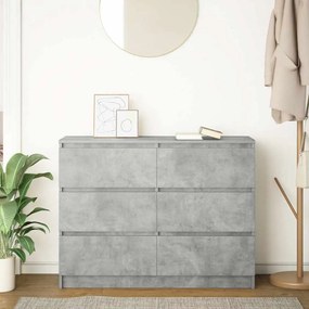 Sideboard Μπετόν Γκρι 100x35x76 cm Κατασκευασμένο ξύλο - Γκρι