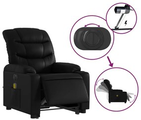 vidaXL Πολυθρόνα Μασάζ Ηλεκ Ανακλινόμενη με Ανύψωση Συνθετικό Δέρμα