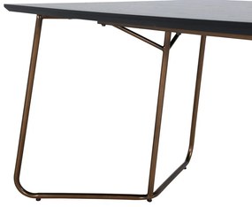 Τραπέζι Dallas 1721, Χάλκινο, Μαύρο, 75x90x190cm, Ινοσανίδες μέσης πυκνότητας, Φυσικό ξύλο καπλαμά, Μέταλλο | Epipla1.gr