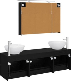 vidaXL Σετ Επίπλων Μπάνιου 4 pcs Μαύρη Δρυς