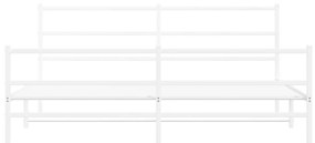 Πλαίσιο Κρεβατιού με Κεφαλάρι/Ποδαρικό Λευκό 183x213εκ. Μέταλλο - Λευκό