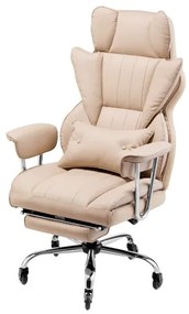 VEVOR Executive Office Chair High Back Chair Footrest &amp; Removable Armrests Brown