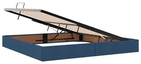 vidaXL LED Κρεβάτι αποθήκευσης με στρώμα Μπλε 200 x 200 cm Ύφασμα