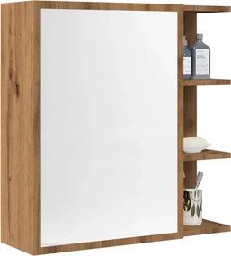 vidaXL Ντουλάπι καθρέφτη μπάνιου Artisan Oak Κατασκευασμένο ξύλο