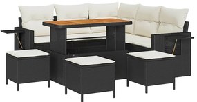 vidaXL Σετ Καναπέ Κήπου 9 pcs Μαύρο συνθετικό ρατάν