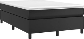 vidaXL Κρεβάτι Boxspring με Στρώμα Μαύρο 120 x 200 εκ. Συνθετικό Δέρμα