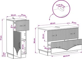 vidaXL Σετ Ντουλαπιών Μπάνιου 2 Τεμαχίων HOORN Artisan Δρυς