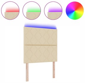 vidaXL LED Κεφαλάρι Σχέδιο Διαμαντιών Κρεμ 100 εκ. Ύφασμα