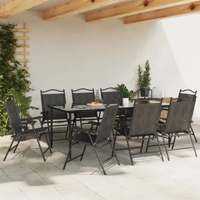 vidaXL Πτυσσόμενες καρέκλες 8 τεμ. Melange Grey Steel και Textilene