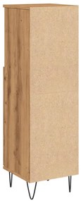 vidaXL Ντουλάπι μπάνιου Δρυς τεχνίτης 30x30x100 cm Κατασκευασμένο ξύλο