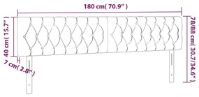 Κεφαλάρια Κρεβατιού 2 τεμ. Κρεμ 90x7x78/88 εκ. Υφασμάτινο - Κρεμ