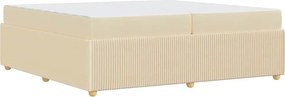 vidaXL Σκελετός Κρεβατιού με στρώμα Κρεμ 200 x 200 cm ύφασμα