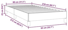 Box Spring Κρεβάτι χωρίς στρώμα Σκούρο μπλε 80x210 cm Βελούδινο - Μπλε