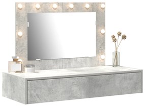 vidaXL Επιτοίχιο Dressing Table με LED Φώτα σε Concrete Grey