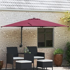 vidaXL Ομπρέλα Κήπου Μπορντό 248.5 x 247.5 x 160 εκ. ύφασμα