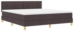 vidaXL Κρεβάτι με ελατήρια με Ματress & LED Καφέ 180x200 εκ. Ύφασμα