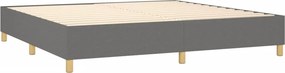 vidaXL Κρεβάτι Boxspring με Στρώμα Σκούρο Γκρι 200x200 εκ. Υφασμάτινο