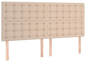 Κρεβάτι Boxspring με Στρώμα Καπουτσίνο 160x200εκ.από Συνθ.Δέρμα - Καφέ