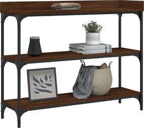 vidaXL Τραπέζι Κονσόλα με Ράφια Καφέ Δρυς 100 x 30 x 80 εκ.