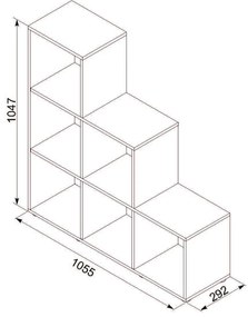 Βιβλιοθήκη GRACE Λευκό 6θέσεων 105x107x29εκ