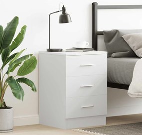 vidaXL Κομοδίνο Λευκό 38 x 35 x 56 εκ. από Επεξ. Ξύλο