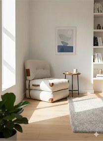 Stewehome Μποέμ μοντέρνος μονός καναπές με πτυσσόμενο στρώμα και μονάδα δαπέδου 80x80x80 cm