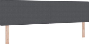 vidaXL LED κεφαλάρι Σκούρο Γκρι 180 cm Υφασμάτινο Κορντουρά
