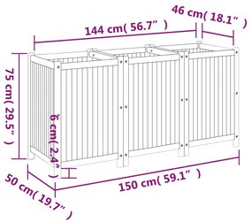 ΖΑΡΝΤΙΝΙΕΡΑ ΚΗΠΟΥ ΜΕ ΕΠΕΝΔΥΣΗ 150X50X75 ΕΚ. ΜΑΣΙΦ ΞΥΛΟ ΑΚΑΚΙΑΣ 366446