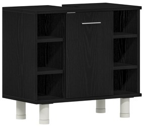 vidaXL Ντουλάπι Μπάνιου Μαύρο Δρυς 60x32x54 εκ. Επεξεργασμένο Ξύλο