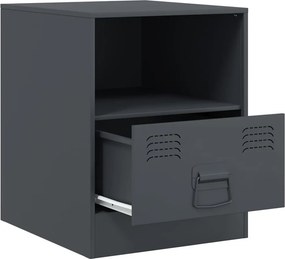 vidaXL Κομοδίνο Ανθρακί 34,5 x 39 x 44 εκ. από Χάλυβα