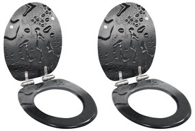 vidaXL Καλύμματα Λεκάνης Soft Close 2 τεμ. Σχέδιο Σταγόνες από MDF