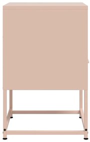 vidaXL Κομοδίνα 2 τεμ. Ροζ 36x39x60,5 εκ. από Χάλυβα