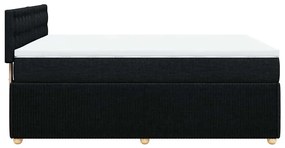 vidaXL Κρεβάτι Boxspring με Στρώμα Μαύρο 140x190 εκ. Υφασμάτινο