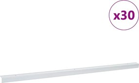 vidaXL Προστατευτικά ακμών σκάλας 30 pcs Ασημί 67 x 3.5 x 3 εκ.