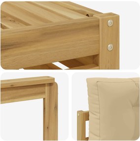 vidaXL Σειρά Καναπέ Εξωτερικού με μαξιλάρι 5 pcs Λευκό και Μπεζ