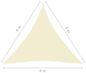 Πανί Σκίασης Τρίγωνο Κρεμ 4 x 4 x 4 μ. από Ύφασμα Oxford - Κρεμ