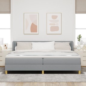 vidaXL Κρεβάτι με Στρώμα - Ανοιχτό Γκρι, 200x200 εκ, Ύφασμα