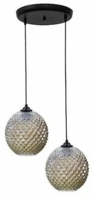 Κρεμαστό Φωτισιτκό Οροφής Γυαλί BALL GL-5010 2L PENDEL Heronia-02-0363-Φιμέ/Smoke 02-0363
